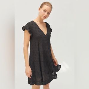 UO Textured Tiered Ruffle Babydoll Dress